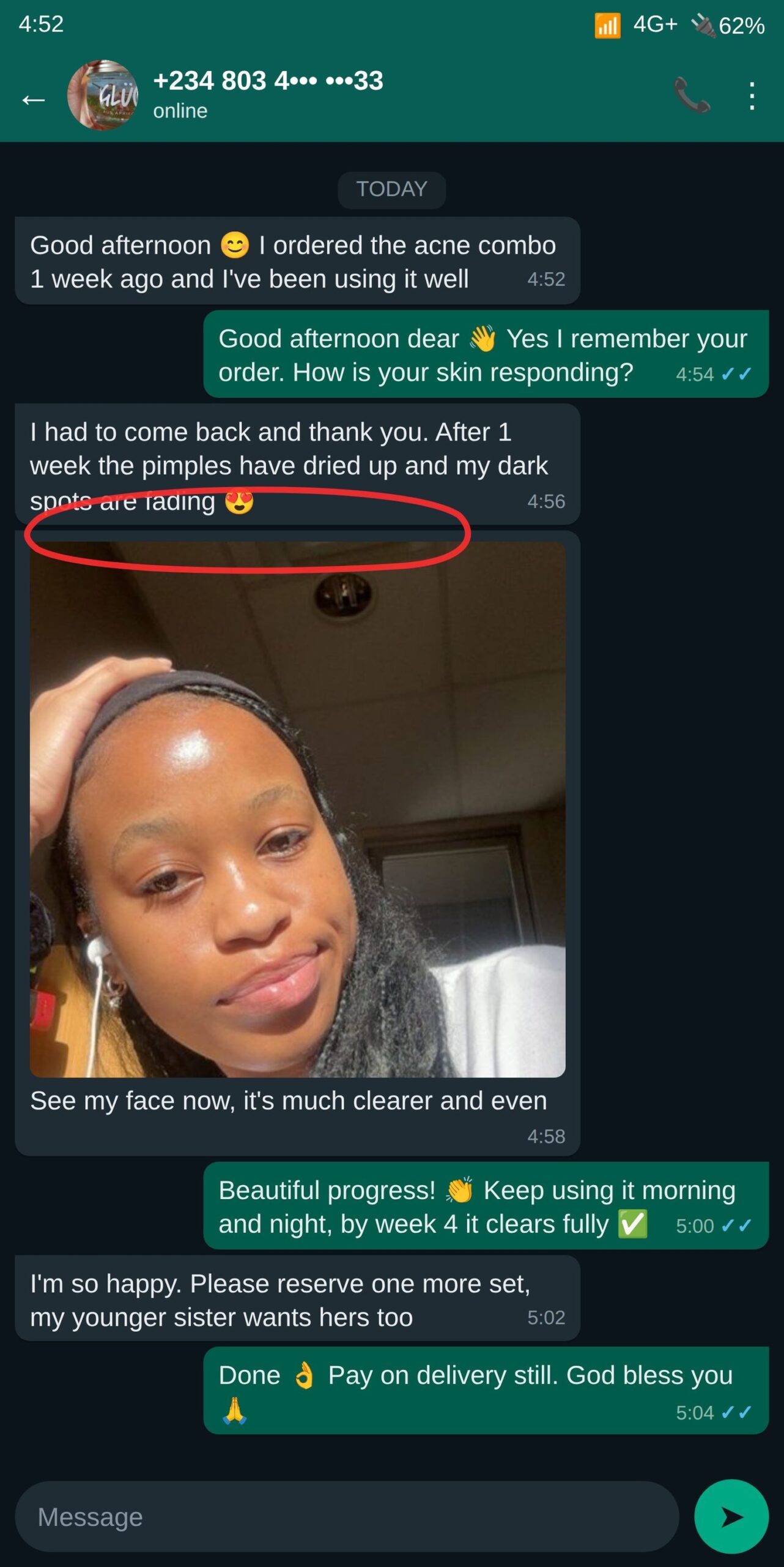 Customer review screenshot