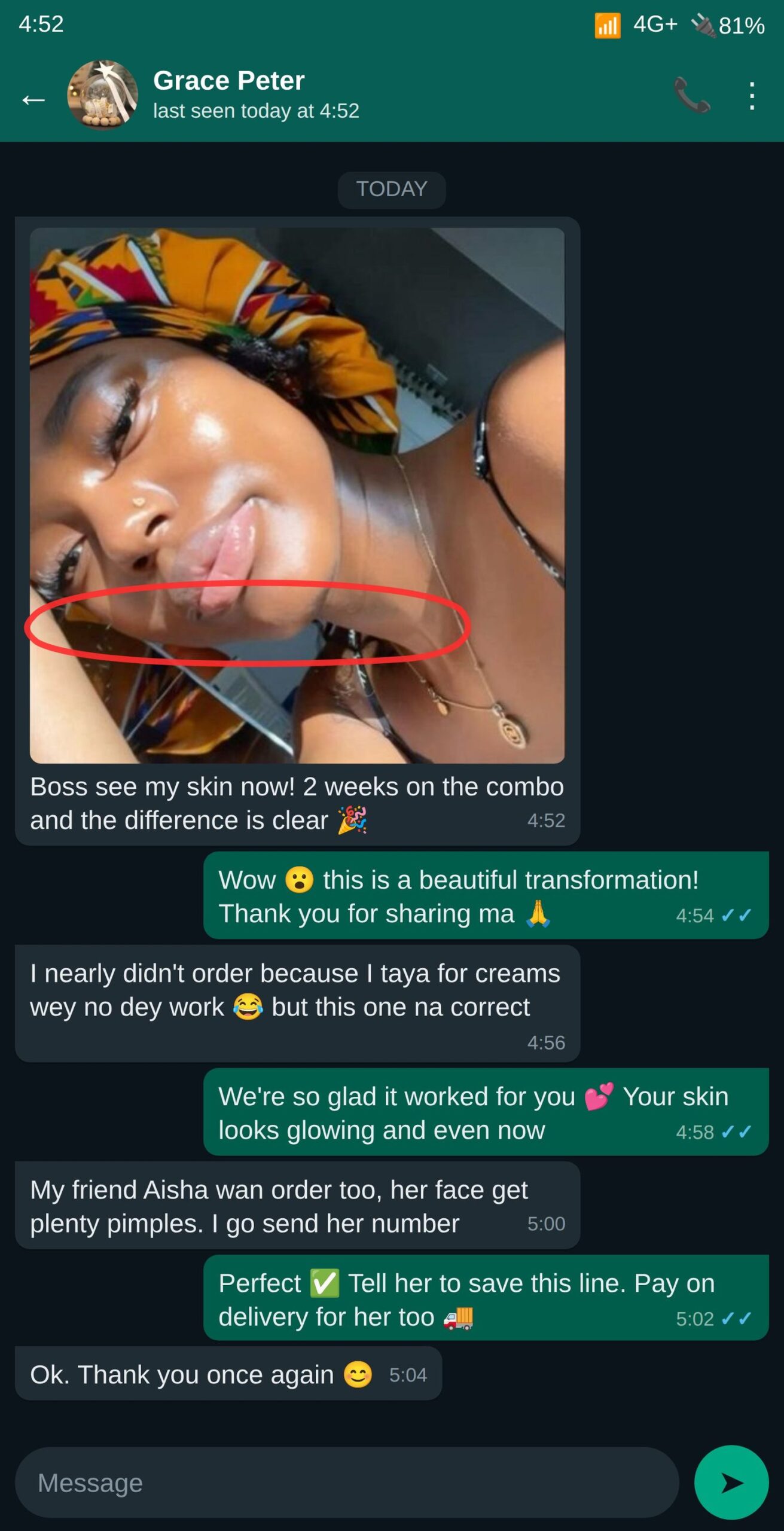 Customer review screenshot
